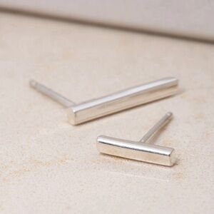 Modern Asymmetric Silver Droplet and Stud Minimalist Earrings